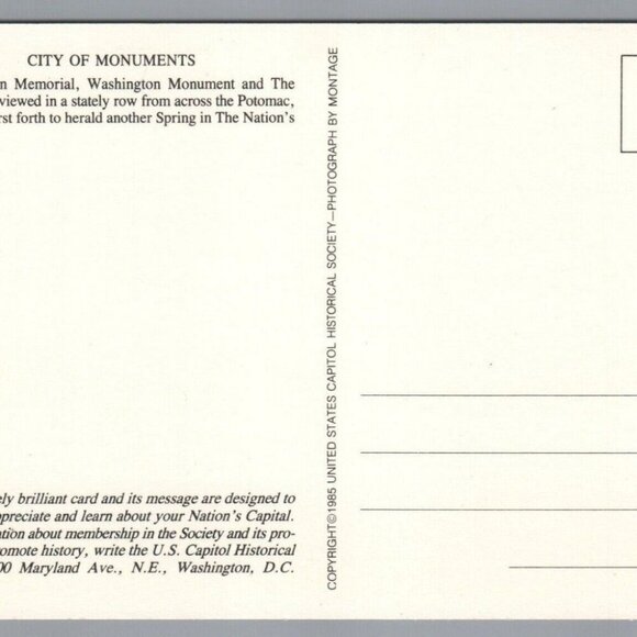 Washington DC Washington Monument Lincoln Memorial Capitol Postcard Unposted PC - Picture 2 of 4